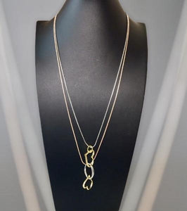 Etta'J Jewelry Necklaces 2-Strand Copper Steel & Gold Necklace with Heart Pendants