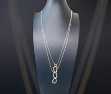 Load image into Gallery viewer, Etta&#39;J Jewelry Necklaces 2-Strand Copper Steel &amp; Gold Necklace with Heart Pendants