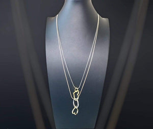 Etta'J Jewelry Necklaces 2-Strand Copper Steel & Gold Necklace with Heart Pendants
