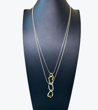 Load image into Gallery viewer, Etta&#39;J Jewelry Necklaces 2-Strand Copper Steel &amp; Gold Necklace with Heart Pendants