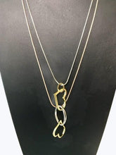 Load image into Gallery viewer, Etta&#39;J Jewelry Necklaces 2-Strand Copper Steel &amp; Gold Necklace with Heart Pendants