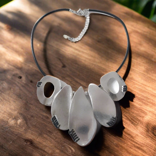 Antique Silver & Black Vintage Necklace
