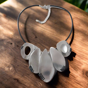 Antique Silver & Black Vintage Necklace