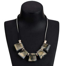 Load image into Gallery viewer, Womens Green Acrylic Pendant Statement Necklace