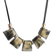 Load image into Gallery viewer, Womens Green Acrylic Pendant Statement Necklace