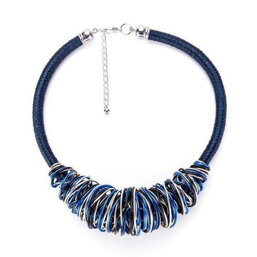 Shades of Blue Wire Wrapped Necklace - More Colors
