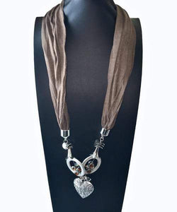 Etta'J Jewelry Necklaces Continuous Loop Brown Scarf Jewelry Necklace