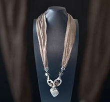 Load image into Gallery viewer, Etta&#39;J Jewelry Necklaces Continuous Loop Brown Scarf Jewelry Necklace
