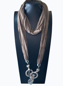 Etta'J Jewelry Necklaces Continuous Loop Brown Scarf Jewelry Necklace