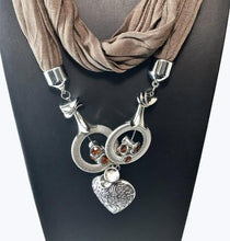 Load image into Gallery viewer, Etta&#39;J Jewelry Necklaces Continuous Loop Brown Scarf Jewelry Necklace