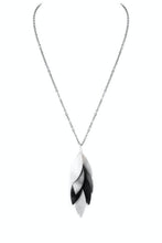 Load image into Gallery viewer, Fashion Necklace with Black/Silver Cluster Leaf Pendant