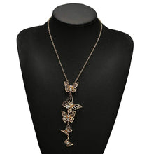 Load image into Gallery viewer, Gold Chain Necklace &amp; Butterfly Pendant Necklace