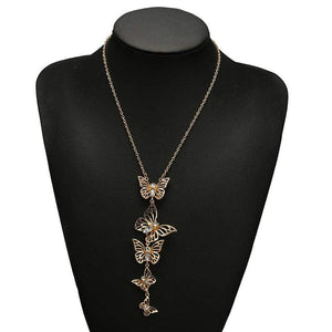 Gold Chain Necklace & Butterfly Pendant Necklace