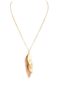 Multi-Color Cluster Leaf Pendant Necklace - More Colors