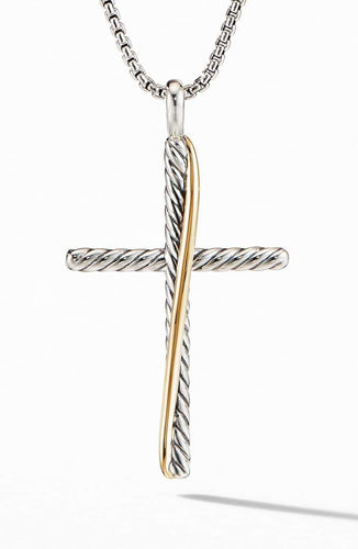 Gold Wrapped Cross Pendant Necklace