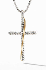 Gold Wrapped Cross Pendant Necklace
