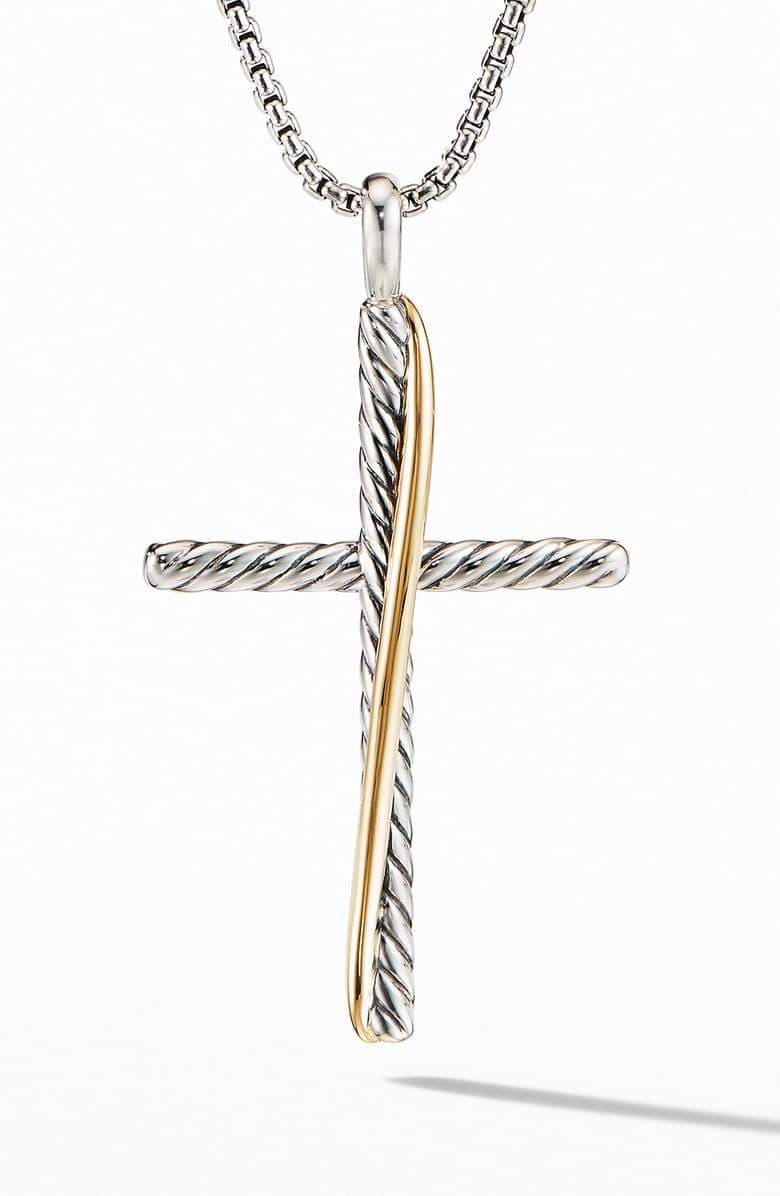 Gold Wrapped Cross Pendant Necklace