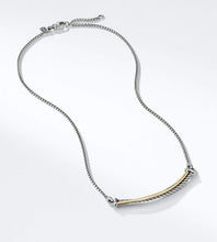 Load image into Gallery viewer, Womens Stainless Steel Gold Wrapped Pendant Bar Necklace