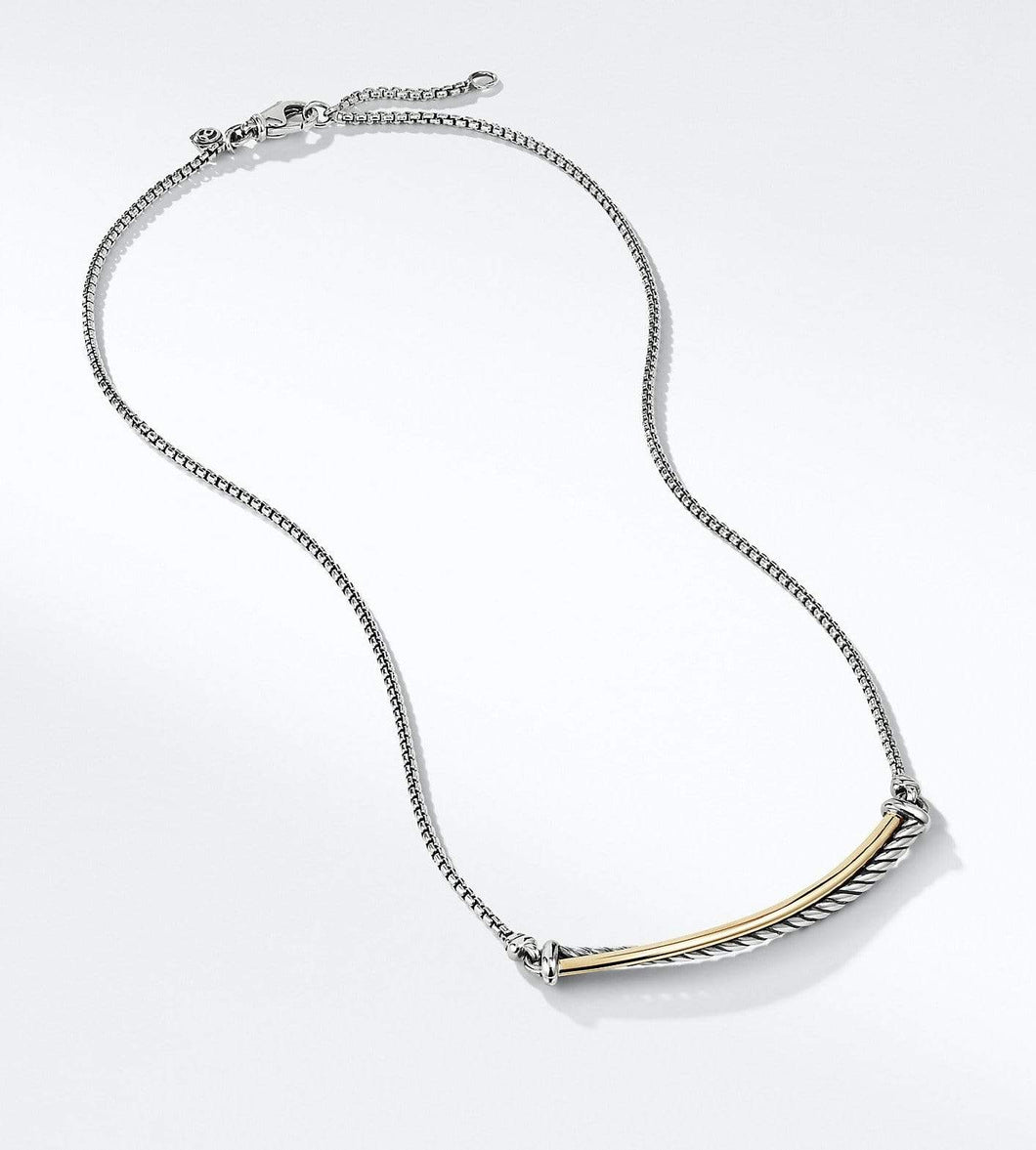 Gold Wrapped Pendant Bar Necklace