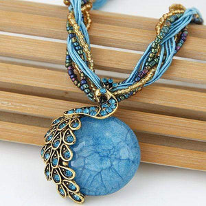 Bohemia Beaded Glass Pendant Necklace 4 Colors