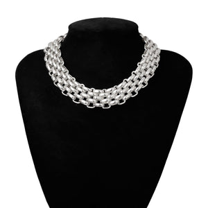Light Weight Silver Collar Necklace