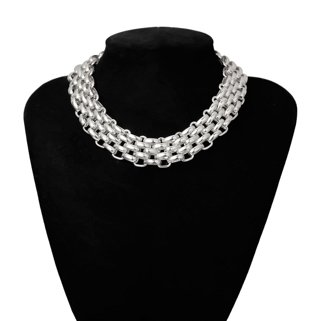 Light Weight Silver Collar Necklace