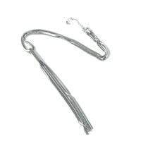 Womens Silver Tone Long Tassel Chain Necklace