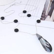 Load image into Gallery viewer, Womens Long Silver Tone Chain Necklace with Acrylic Pendant Design