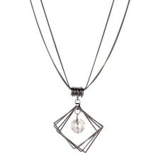 Load image into Gallery viewer, Multi-Chain Black/Gray Metal Pendant Necklace