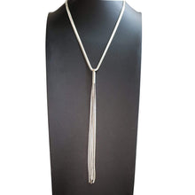 Load image into Gallery viewer, Etta&#39;J Jewelry Necklaces Long Silver Chain Necklace &amp; 9 inch Tassel Necklace