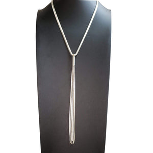 Etta'J Jewelry Necklaces Long Silver Chain Necklace & 9 inch Tassel Necklace