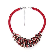 Load image into Gallery viewer, Womens Red Wire Wrapped Statement Necklace