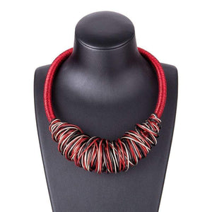 Shades of Red Wire Wrapped Necklace