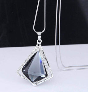 Womens SilverTone  and Black 24" Pendant Necklace