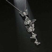 Load image into Gallery viewer, Silver Chain Necklace &amp; Butterfly Pendant Necklace