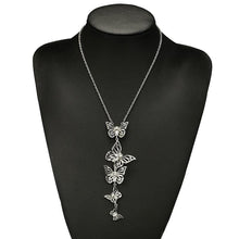 Load image into Gallery viewer, Silver Chain Necklace &amp; Butterfly Pendant Necklace