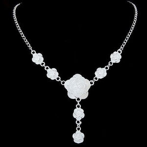Silver Flower Pendant Necklace