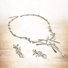 Load image into Gallery viewer, Silver &amp; Gold Geometric Necklace Set