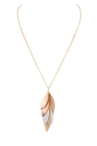Multi-Color Cluster Leaf Pendant Necklace - More Colors
