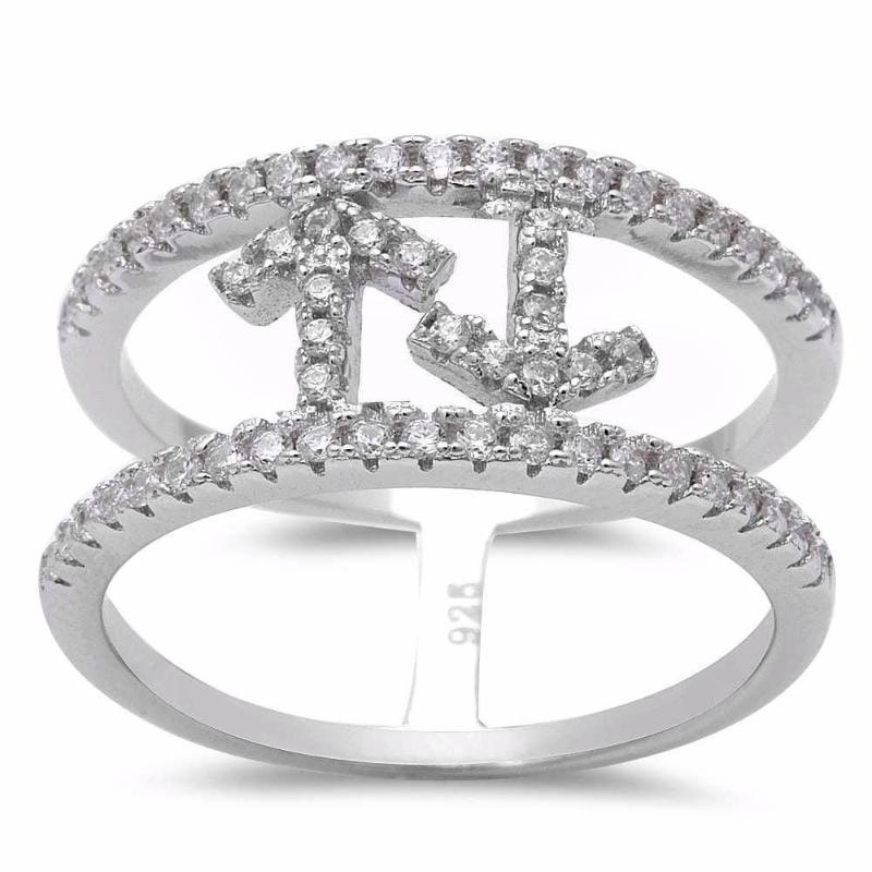 Sterling Silver .925 Zirconia Arrow Design Ring
