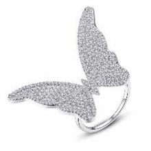 Load image into Gallery viewer, Eye Catching Silver Butterfly Ring