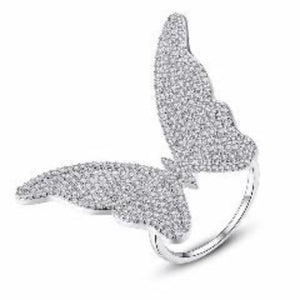 Eye Catching Silver Butterfly Ring
