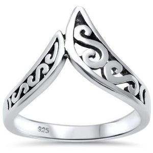 Sterling Silver .925 Chevron Design Ring