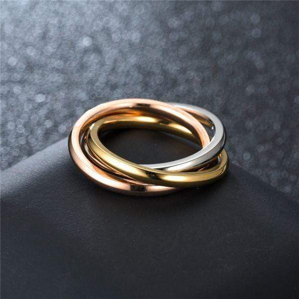Titanium/Steel Interlocking Band Ring