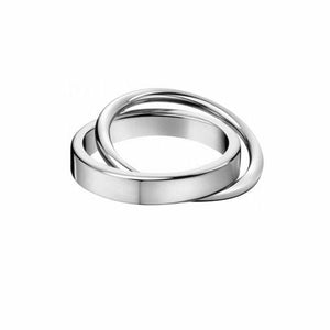 Titanium/Steel Interlocking Band Ring
