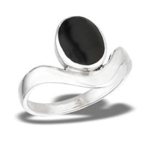 Sterling Silver .925 Black Onyx Oval Ring