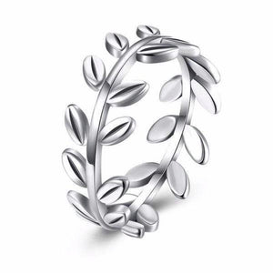 Sterling Silver .925 Leaf Band Ring