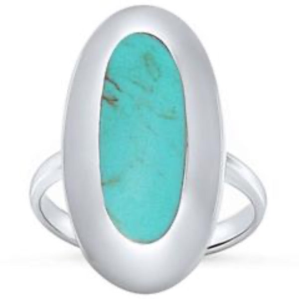 Sterling Silver .925 Oval Turquoise Ring