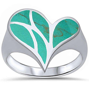 Sterling Silver .925 Turquoise Heart Ring
