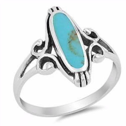 Sterling Silver .925 Turquoise Oval Ring